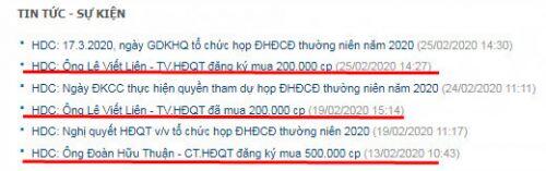 HDC – Báo cáo update tháng 3/2020
