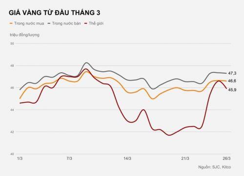 Vàng quay đầu giảm, người mua lỗ tiền triệu một đêm