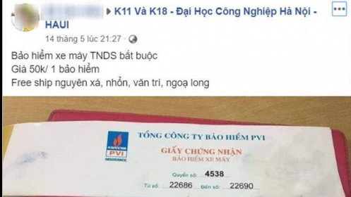 Chợ mạng sôi động, tấp nập rao bán bảo hiểm xe máy, ô tô