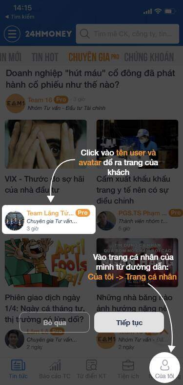 Thông báo Update phiên bản mới - phiên bản mạng xã hội