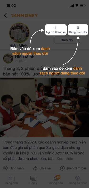 Thông báo Update phiên bản mới - phiên bản mạng xã hội