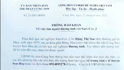 Phú Yên thông báo khẩn ca dương tính bỏ trốn chưa tìm thấy