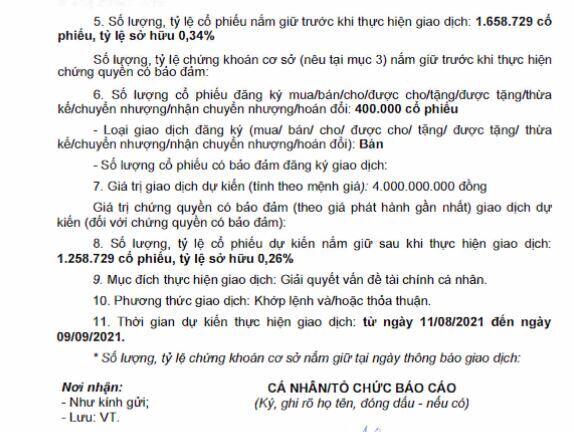 Hoa Sen (HSG): Phó Chủ tịch đăng ký bán 400.000 cổ phiếu
