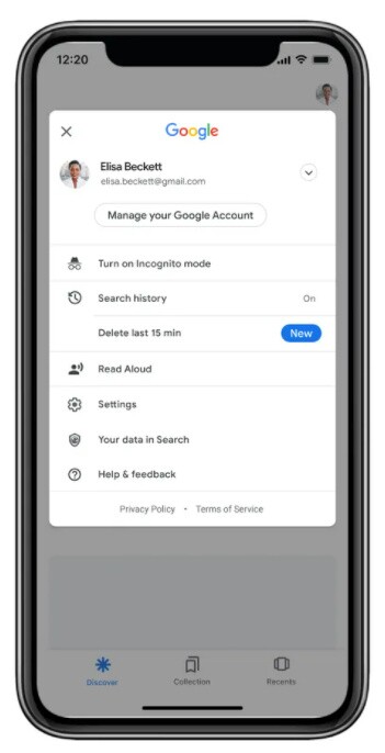 Xóa lịch sử tìm kiếm Google sau 15 phút với tính năng mới ra mắt