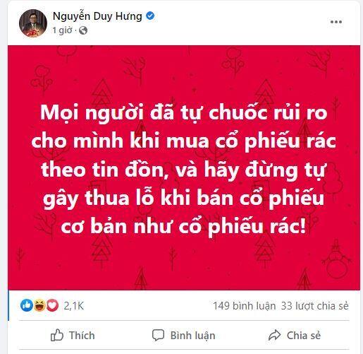 Ông Nguyễn Duy Hưng: Đừng bán cổ phiếu cơ bản như bán cổ phiếu rác