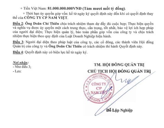 Thủy sản Nam Việt (ANV) góp vốn thành lập công ty BĐS