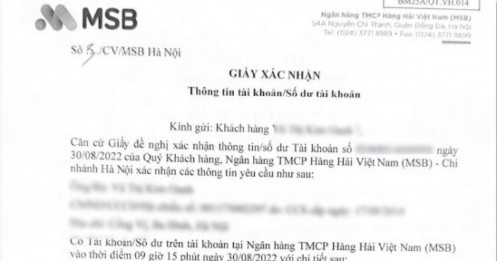 Thêm khách hàng gửi hơn 27 tỷ đồng tại Ngân hàng MSB bất ngờ phát hiện tài khoản chỉ còn hơn 46 nghìn đồng