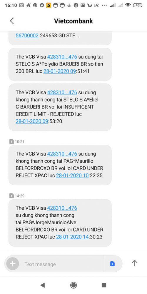 Nhiều chủ thẻ Vietcombank bất ngờ khi có giao dịch lạ