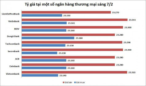 Tỷ giá ngày 7/2: Không nhiều biến động