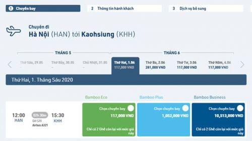 Bay thẳng Hà Nội - Cao Hùng (Đài Loan) giá từ 117.000 VNĐ với Bamboo Airways