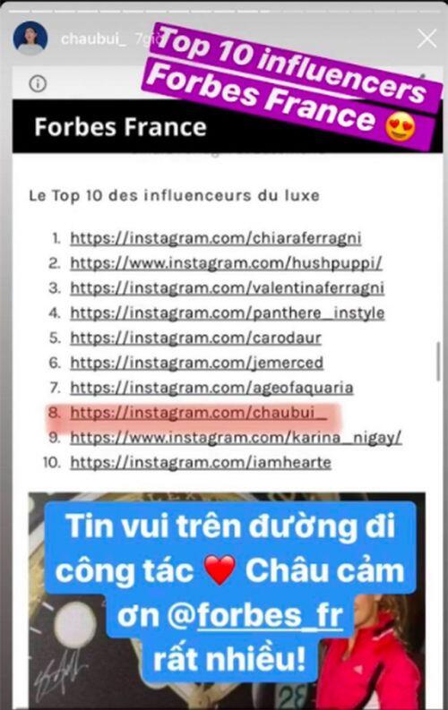 Châu Bùi lọt top 10 nhân vật có ảnh hưởng thời trang của Forbes Pháp