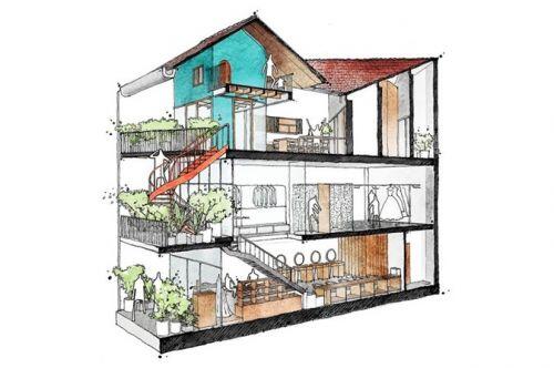 Nhà ở kết hợp với studio áo cưới được bố trí hợp lý