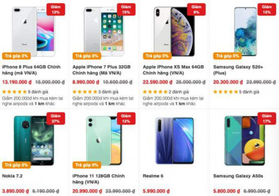 Nhiều smartphone giảm giá mạnh