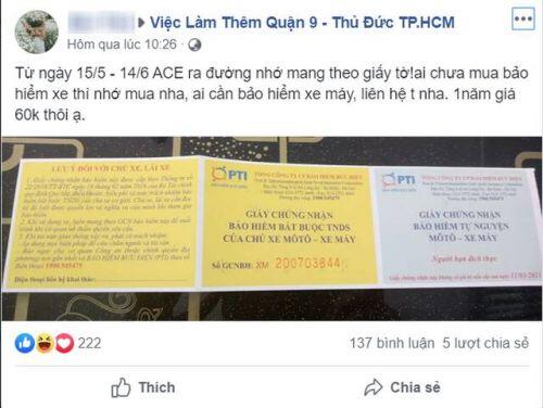 Chợ mạng sôi động, tấp nập rao bán bảo hiểm xe máy, ô tô