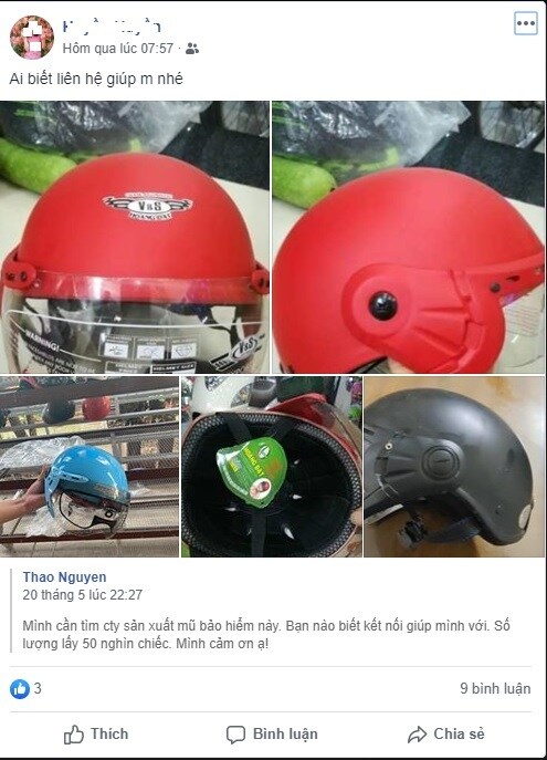 Thương lái Trung Quốc gom mũ bảo hiểm: Doanh nghiệp cần thận trọng với đơn hàng ‘khủng’