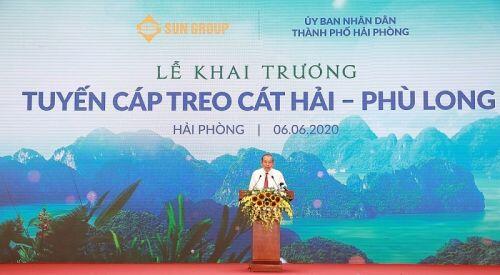 Sun Group khai trương tuyến cáp treo 3 dây hiện đại tại Cát Bà