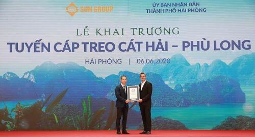 Sun Group khai trương tuyến cáp treo 3 dây hiện đại tại Cát Bà