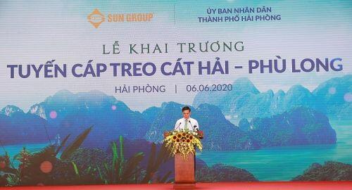 Sun Group khai trương tuyến cáp treo 3 dây hiện đại tại Cát Bà