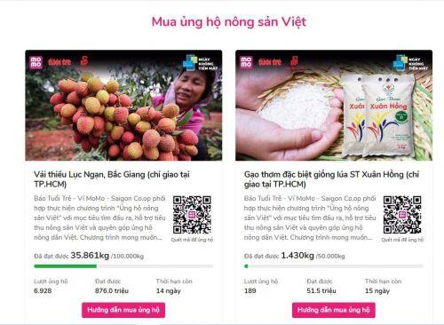 Bán hơn 36 tấn vải thiều Lục Ngạn và 1,5 tấn gạo ST Xuân Hồng trên Ví điện tử MoMo sau 6 ngày