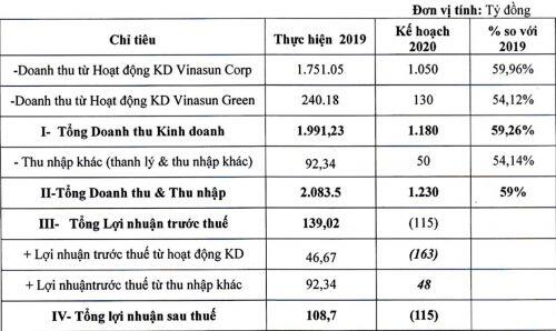 Vinasun dự kiến năm nay lỗ khoảng 115 tỷ đồng