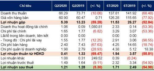 Lãi ròng Xây dựng 1369 giảm gần 55% sau nửa đầu năm 2020