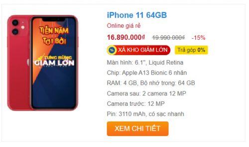 iPhone 11 xả kho, giảm giá 'sốc' 5 triệu đồng trong ngày đầu năm