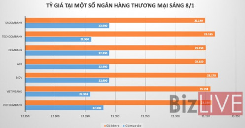 Ngân hàng đồng loạt giảm mạnh giá USD