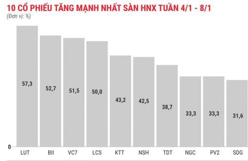 Cổ phiếu chứng khoán tăng mạnh tuần đầu năm 2021