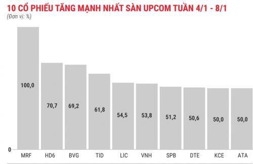 Cổ phiếu chứng khoán tăng mạnh tuần đầu năm 2021