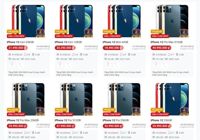 Đồng loạt giảm giá mạnh, iPhone 12 'chạm đáy' tại Việt Nam