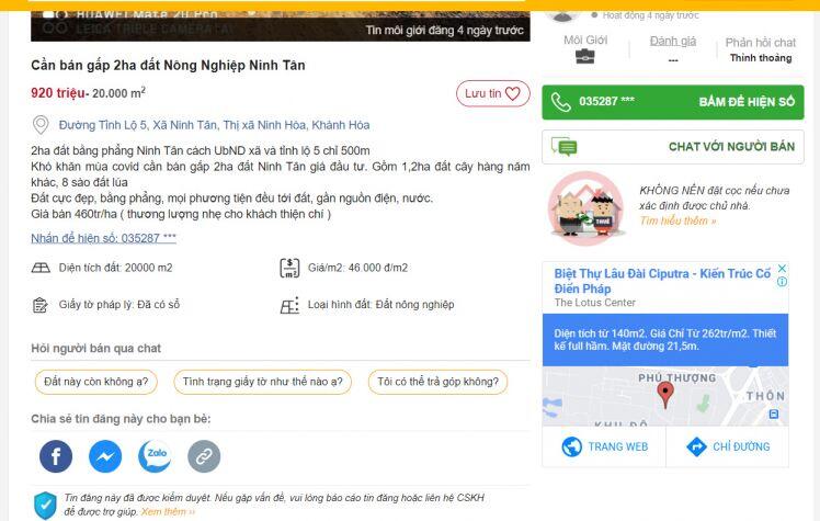 Khánh Hòa: Giá đất nông nghiệp rẻ bất ngờ, chỉ vài chục ngàn/m2