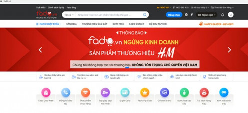 Sàn thương mại điện tử Fado.vn ngừng kinh doanh hàng H&M
