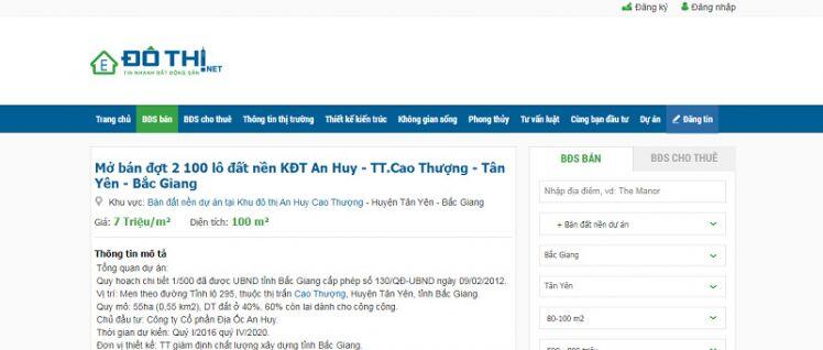 Dấu hiệu huy động vốn trái phép tại Dự án Khu đô thị An Huy