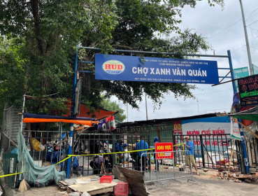 Hà Đông: Phong tỏa tạm thời chợ Xanh Văn Quán do có ca F0 đến mua sắm