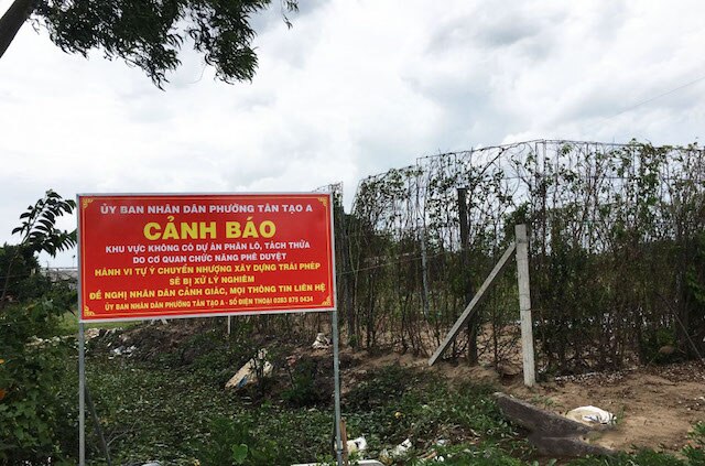 TP.HCM: Cảnh báo tình trạng phân lô, bán nền đất trái phép tại quận Bình Tân