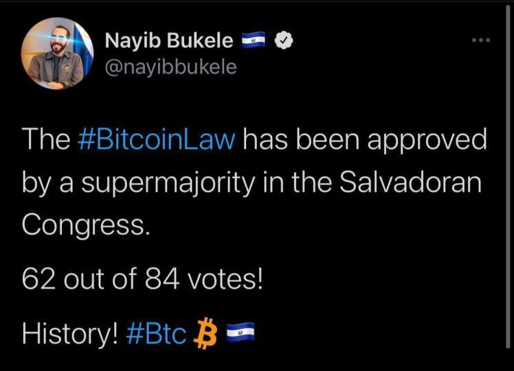 Bitcoin tăng hơn 13% sau khi El Salvador chấp nhận Bitcoin làm phương tiện thanh toán