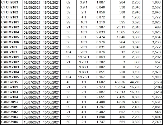 Thị trường chứng quyền 15/06/2021: CHPG2020 và CHPG2102 đang được định giá hấp dẫn