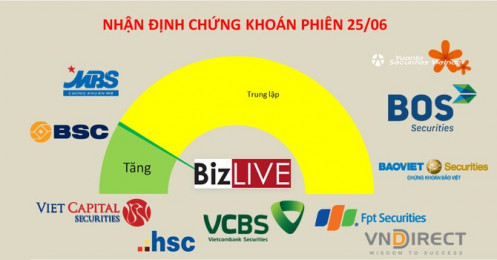 Nhận định chứng khoán 25/6: Giai đoạn cần có trụ chống đỡ