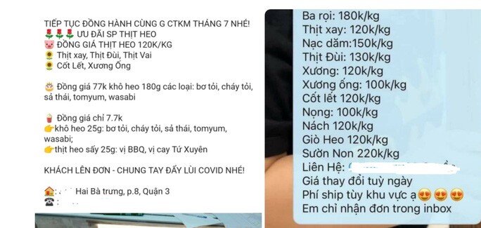 Thịt heo combo đồng giá 120.000 – 130.000 đồng/kg đắt hàng