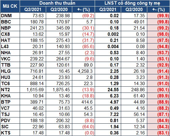 Lãi lỗ quý 2/2021: 529 doanh nghiệp tạo ra 13,400 tỷ đồng lãi ròng