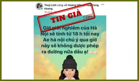"Hà Nội giới nghiêm" là tin giả trên mạng xã hội