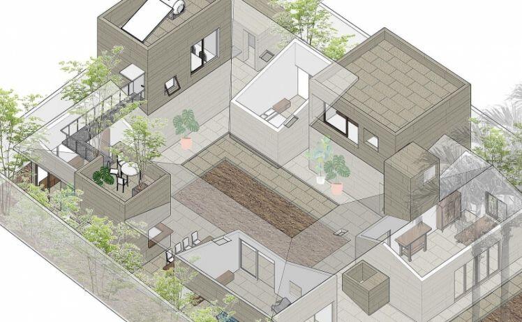 Cách bố trí tường thông minh giúp nhà cấp 4 có chỗ trồng cây, nuôi cá