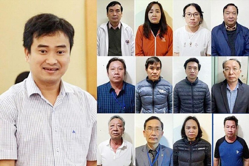Phan Quốc Việt - cựu tổng giám đốc Công ty Việt Á (trái) và các bị can đã bị khởi tố 