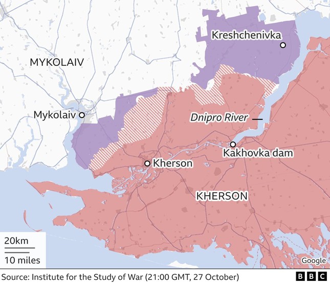 Vùng mới sáp nhập Nga có thủ phủ tạm thời sau khi quân đội Ukraine tiếp quản thành phố Kherson ảnh 1