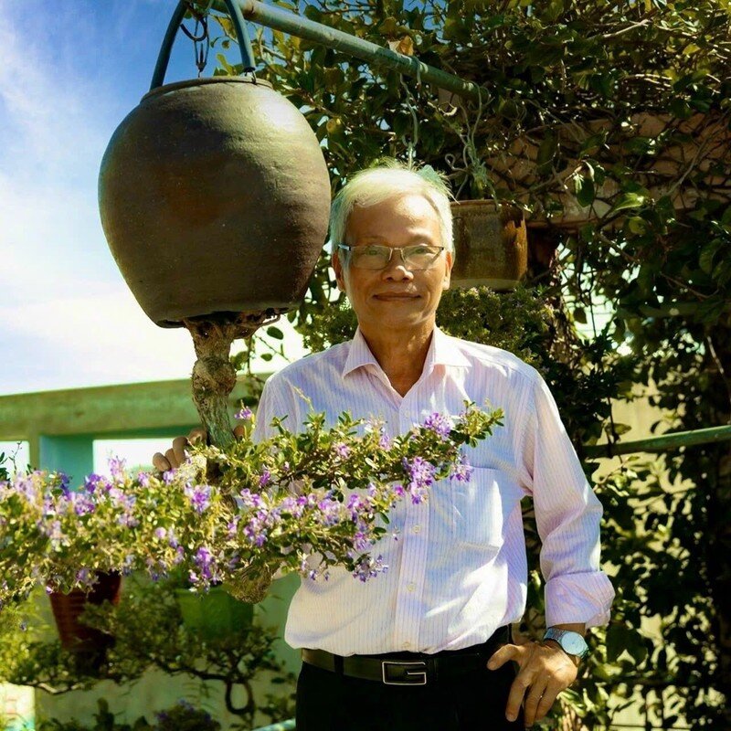 Vuon bonsai nguoc phu xanh can nha cuu can bo ngan hang